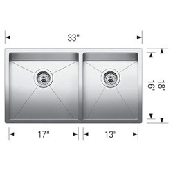 Кухонные мойки Blanco Precision R10 1-3/4 515824 838x457