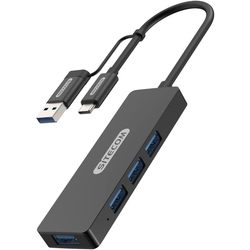 Картридеры и USB-хабы Sitecom USB-C Hub 4 Port CN-414