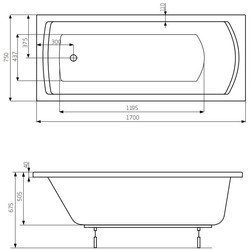 Ванны Roca Linea 170x75&nbsp;см гидромассаж