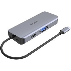 Картридеры и USB-хабы Unitek uHUB N9+ 9-in-1 USB-C Ethernet Hub with Dual Monitor, 100W Power Delivery and Dual Card Reader