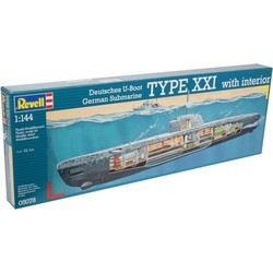 Сборные модели (моделирование) Revell Deutsches U-Boot Typ XXI with Interieur (1:144)