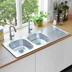 Кухонные мойки VidaXL Kitchen Sink Double Basin 120x50 145075 1200x500