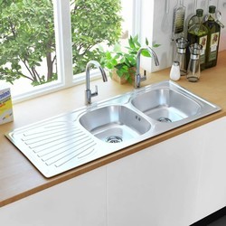 Кухонные мойки VidaXL Kitchen Sink Double Basin 120x50 145075 1200x500