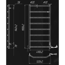 Полотенцесушители MARIO Trapeze HP-ITR 530x1090 2.3.2817.10.P