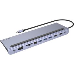 Картридеры и USB-хабы Unitek uHUB 11+ 11-in-1 USB-C Ethernet Hub with MST Triple Monitor (Dual HDMI), 100W PD, Dual Card Reader