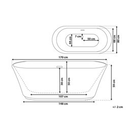 Ванны Beliani Ovalle 170x80&nbsp;см