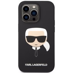 Чехлы для мобильных телефонов Karl Lagerfeld Saffiano Karl&apos;s Head Patch for iPhone 14 Pro