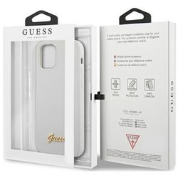 Чехлы для мобильных телефонов GUESS Metal Logo Script for iPhone 12 mini