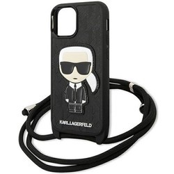 Чехлы для мобильных телефонов Karl Lagerfeld Leather Monogram Patch and Cord Iconic for iPhone 13 Pro Max