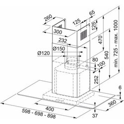 Вытяжки Franke T-Glass Linear FGL 625 XS NP нержавейка