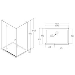 Душевые кабины Volle Benita 120x80 левая