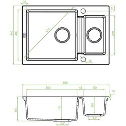 Кухонные мойки Laveo Celia 650 SBC 430T 650х440