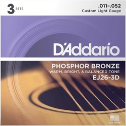 Струны DAddario Phosphor Bronze 11-52 (3-Pack)