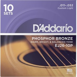 Струны DAddario Phosphor Bronze 11-52 (10-Pack)