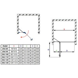 Душевые перегородки и стенки Radaway Fuenta New DWJ 80 R 384012-01-01R