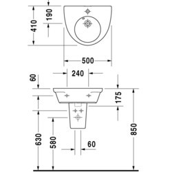 Умывальник Duravit Starck 2 076150