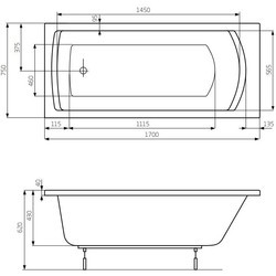 Ванны Roca Linea 170x75&nbsp;см гидромассаж