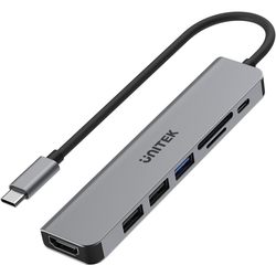 Картридеры и USB-хабы Unitek uHUB S7+ 7-in-1 USB-C 5Gbps Hub with 4K HDMI and 100W Power Delivery