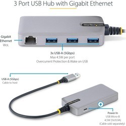 Картридеры и USB-хабы Startech.com 5G3AGBB-USB-A-HUB