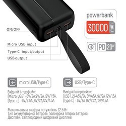 Powerbank ColorWay CW-PB300LPC2BK-PD