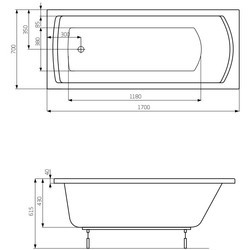 Ванны Roca Linea 170x70&nbsp;см гидромассаж