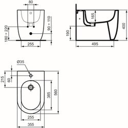 Биде Ideal Standard Blend Curve T375301