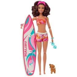 Куклы Barbie Beach Doll Surfboard And Puppy HPL69