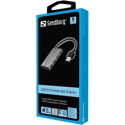 Картридеры и USB-хабы Sandberg USB 3.0 Pocket Hub 4 Ports