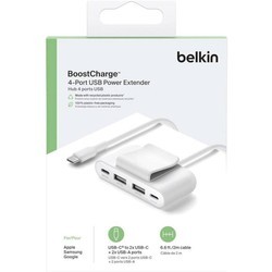 Картридеры и USB-хабы Belkin BoostCharge 4-Port USB Power Extender (белый)