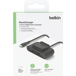 Картридеры и USB-хабы Belkin BoostCharge 4-Port USB Power Extender (черный)