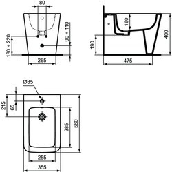 Биде Ideal Standard Blend Cube T368901