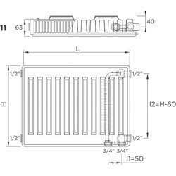 Радиаторы отопления De'Longhi V6 L Plattella 11 400x600