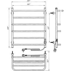 Полотенцесушители LARIS Zebra Comfort Shelf E R 500x600 73207783