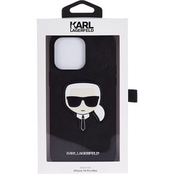 Чехлы для мобильных телефонов Karl Lagerfeld Saffiano Karl's Head Patch for iPhone 14 Pro Max