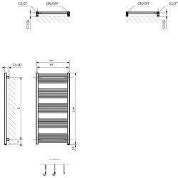 Полотенцесушители TERMA Fiona One L 430x1140 WWFIE114043K9M5E1P