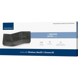 Клавиатуры Insignia Full-Size Wireless Ergonomic Membrane Keyboard