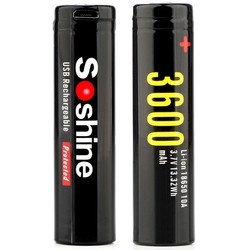 Аккумуляторы и батарейки Soshine 1x18650 3600 mAh micro USB