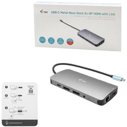 Картридеры и USB-хабы i-Tec USB-C Metal Nano 3x Display Docking Station + Power Delivery 100 W