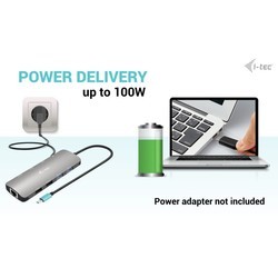 Картридеры и USB-хабы i-Tec USB-C Metal Nano 2x Display Docking Station + Power Delivery 100 W