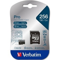 Карты памяти Verbatim Pro U3 microSD 256&nbsp;ГБ