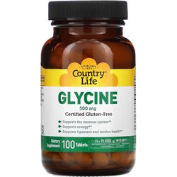 Аминокислоты Country Life Glycine 500 mg 100 tab