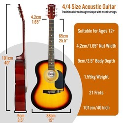 Акустические гитары 3rd Avenue Full Size Acoustic Guitar Premium Pack