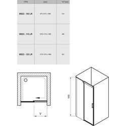 Душевые перегородки и стенки Ravak Matrix MSD2-100 R 0WPA0U00Z1