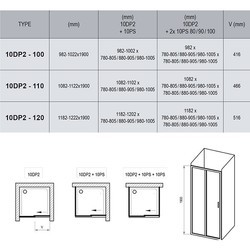 Душевые перегородки и стенки Ravak 10° 10DP2-100 0ZVA0C00Z1