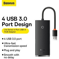 Картридеры и USB-хабы BASEUS Lite Series 5-in-1 USB to 4xUSB-A\/USB-C 0.25m