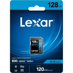 Карты памяти Lexar High-Performance 800x SD UHS-I Card BLUE Series 128&nbsp;ГБ