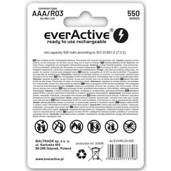 Аккумуляторы и батарейки everActive Infinity Line 4xAAA 550 mAh