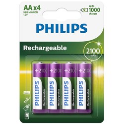 Аккумуляторы и батарейки Philips Rechargeable 4xAA 2100 mAh