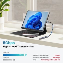 Картридеры и USB-хабы Unitek 4 in 1 USB C Hub