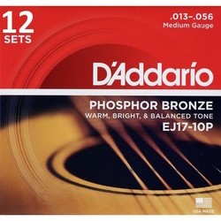 Струны DAddario Phosphor Bronze 13-56 (12-Pack)